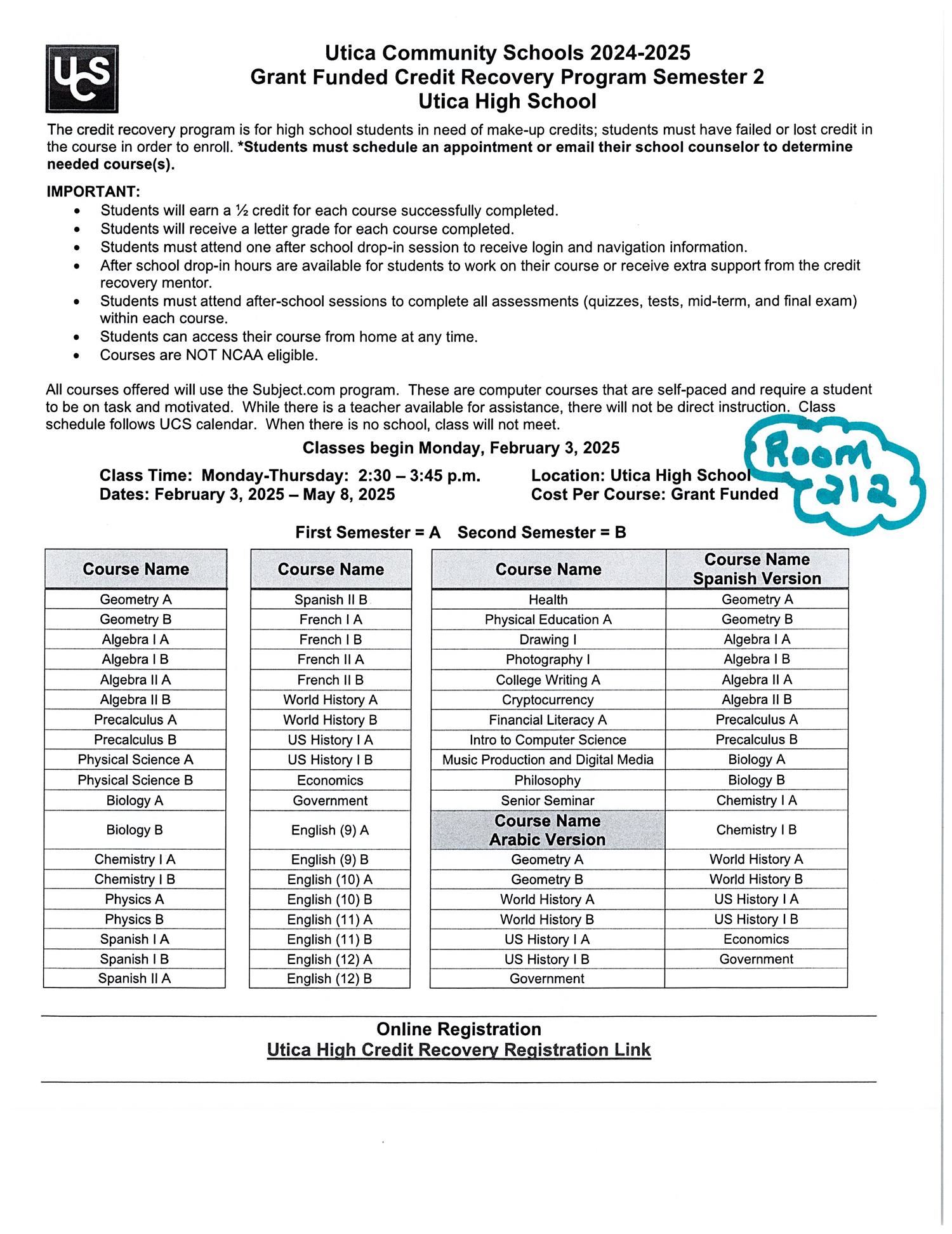 2024-2025 Credit Recovery Semester 2